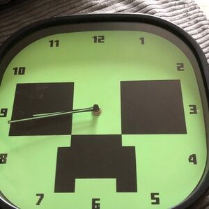 Green and Black Square Wall Clock